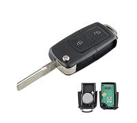 Heart Horse 2 Tasten V-W Auto Fernbedienung Schlüssel mit 433Mhz ID48 Chip und Batterie für V-w Golf 4 5 6 Passat MK4 Polo BO-ra to-ur-an T5 Autoschlüssel Gehäuse mit Klinge (OEM:1J0959753AG)