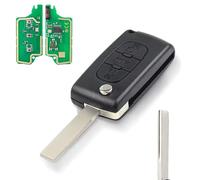 Heart Horse 3 Tasten Schlüsselgehäuse Fernbedienung mit 433 MHz ID46 Chip für Peugeot 107 307 308 Partner Citroen C2 C3 C4 PCF7961 Before 2011 CE0536 Funkschlüssel (Signal Ask,Schlüsselblatt HU83)