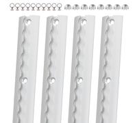Hebitod Airlineschiene Aluminium Set, 16x 1m Zurrschienen halbrunde Form aus Aluminum mit Bohrungen, mit 10 Airlineschienen Fitting Ring 8 Airlineschiene Endkappe für Wohnmobile, Anhänger, LKWs
