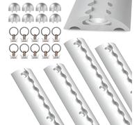 Hebitod Airlineschiene Aluminium Set, 4X 1m Zurrschienen halbrunde Form aus Aluminum mit Bohrungen, mit 10 Airlineschienen Fitting Ring 8 Airlineschiene Endkappe für Wohnmobile, Anhänger, LKWs