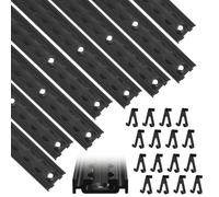 Hebitod Airlineschiene Aluminium Set 8X 1M, Aluminum Zurrschienen mit 8 Doppelhaken, Schwarz Airlineschienen Fitting Ring, für Anhänger, PKW, LKW, Camper, Wohnmobil Airline- Schiene