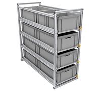 Heckauszug 120cm, mehrere Etagen, 220kg Belastung, Heckgarage - ideal für Kastenwagen und Camper (Ebenen: 4)