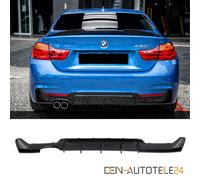 Heckdiffusor Auspuffblende Doppelrohr für BMW 4er F32 F33 F36 M Paket SCHWARZ