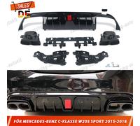 Heckdiffusor + Auspuffblenden für Mercedes Benz W205 S205 C43 C63 Glänz Schwarz