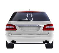 Heckscheibenaufkleber Katze Sticker Heckscheibe Scheibenwischer Weiß KX096