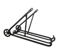 Heckträger mit Rollfunktion für Brompton, 40,6 cm (16 Zoll) Klapprad, Aluminiumlegierung, passend für Reifen mit 40,6 x 4,5 cm, einfache Installation, inklusive 2 Rädern, schwarz, 34 x 14 x 21 cm