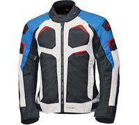 Held Manzano Top wasserdichte Motorrad Textiljacke, schwarz-weiss-blau, Größe 5XL für Männer