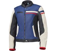 Held Midway Damen Motorrad Lederjacke, blau/rot/weiß, Größe 34