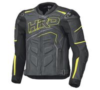Held SAFER II - Sportliche Motorrad Lederjacke schwarz - neongelb (Lederbekleidungsgröße: 58)
