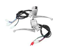 HELEVIA Trommelbremsen-Lenkerschalter, 22 Mm Links Rechts, Aluminiumlegierung, Silberfarben, Ersatz für JH70 JH90, mit Drähten, Trommelbremsen-Lenkerschalter, für die Meisten