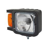 HELLA 1EA 007 108-021 Halogen-Hauptscheinwerfer - 24/12V - Referenzzahl: 10 - Anbau - Lichtscheibenfarbe: gelb - Stecker: Flachstecker - vorne rechts