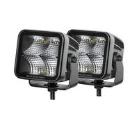 HELLA LED Zusatzscheinwerfer Black Magic Cube Set 3,2 Zoll 3000 echte Lumen Nahfeldausleuchtung: 2 Stk quadratisch Offroad LED Arbeitsscheinwerfer 12V - 24V für Auto SUV ATV Motorrad - 1FA 358 176-811