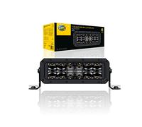HELLA 1FJ 358 196-451 LED-Fernscheinwerfer - Black Magic Double Row Lightbar 7" - 12/24V - 2100lm - doppelte Ausführung/rechteckig - Referenzzahl: 30 - Anbau/Schraubanschluss - ECE-R149 - Lichtscheibenfarbe: glasklar
