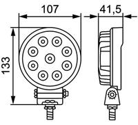 HELLA VALUEFIT 1G0 357 101-012 LED-Arbeitsscheinwerfer - R1500-24/12V - 1500lm - geschraubt/Anbau - schwenkbarer Montagebügel - Nahfeldausleuchtung - Kabel: 800mm - Stecker: offene Kabelenden