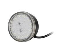 HELLA 2BE 980 690-101 LED-Tagfahrleuchte - 24V - rund | Lichtscheibenfarbe: glasklar - LED-Lichtfarbe: weiß/gelb - Kabel: 2500mm - beidseitig - Menge: 1