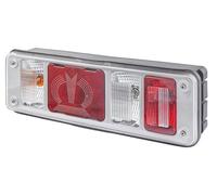 HELLA 2VP 340 961-511 Heckleuchte - Hybrid - 24V - Anbau/geschraubt - Lichtscheibenfarbe: glasklar - Stecker: EasyConn 1 x 7/EasyConn 4 x 2 - Stecker: Male - links - Menge: 1