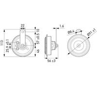 Horn HELLA 3AM 011 225-871 für AUDI BMW CHRYSLER DAF FORD IVECO MAZDA MITSUBISHI