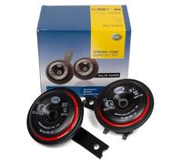 HELLA 3AM 922 000-971 Horn - S90 - 12V - 113dB(A) - Frequenzbereich: 350/415Hz - Gehäusefarbe: rot/s