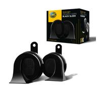 HELLA 3FH 011 225-831 Fanfare - HELLA ESSENTIAL HORN TE20 SET - 12V - 110dB(A) - 400Hz-500Hz - Hochton-Tiefton - elektrisch - ECE - Gehäusefarbe: schwarz - Menge: 2