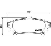 HELLA 8DB 355 015-371 Bremsbelagsatz, Scheibenbremse hinten für LEXUS TOYOTA