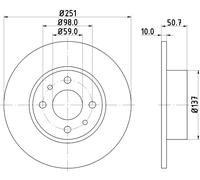 HELLA Bremsscheibe 8dd355101101 252mm 10mm für LANCIA FERRARI ALFA ROMEO Fiat AMC