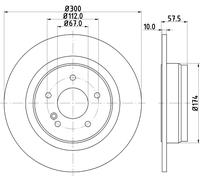 HELLA Bremsscheibe 8dd355114211 300mm 10mm für Mercedes (BBDC)