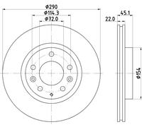 HELLA Bremsscheibe 8dd355115311 290mm 22mm für MAZDA