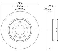 HELLA Bremsscheibe PRO High Carbon hinten rechts links außenbelüftet 294mm für SKODA VW SEAT AUDI 8DD 355 128-031