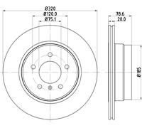 HELLA PAGID Bremsscheibe PRO High Carbon 8DD 355 128-761 320 mm innenbelüftet