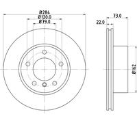 HELLA Bremsscheibe 8dd355129391 Vorderachse belüftet 284mm 22mm für BMW