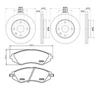 Hella Bremsscheiben + Beläge 256mm Vorne Passend Für Chevrolet Rezzo Evanda Bremsscheibe: A.b.s.: 17414 Abakus: 23103141 Abakus: 231031412 Aisin: L