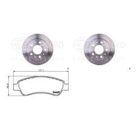 Hella Bremsscheiben + Beläge Hinten Passend Für Fiat Ducato Boxer Jumper Bremsscheibe: A.b.s.: 17767 A.b.s.: 17769 Abakus: 23104070 Abakus: 231040
