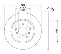 HELLA Bremsscheiben hinten Ø290 mm Voll für Nissan Qashqai II J11 J11_