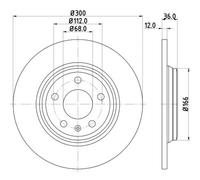 HELLA Bremsscheiben hinten Ø300 mm Voll für Audi A4 Avant 8W5 B9 8WD 8W2