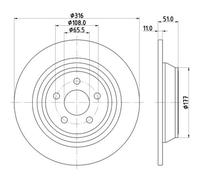 HELLA Bremsscheibe 8dd355126551 316mm 11mm für Ford LINCOLN (CHANGAN)