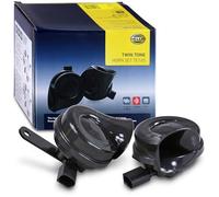 HELLA Fanfare - HELLA OE-CONNECT HORN TE26 SET - 12V - 110dB(A) - 400Hz-500Hz - Hochton/Tiefton - elektrisch - ECE - Gehäusefarbe: schwarz - Menge: 2 - 3FH 012 010-021