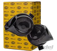 HELLA Fanfare - HELLA OE-CONNECT HORN TE26 SET - 12V - 110dB(A) - 400Hz-500Hz - Hochton/Tiefton - elektrisch - ECE - Gehäusefarbe: schwarz - Menge: 2 - 3FH 012 010-021