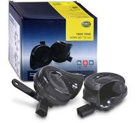 HELLA Fanfare - HELLA OE-CONNECT HORN TE26 SET - 12V - 110dB(A) - 400Hz-500Hz - Hochton/Tiefton - elektrisch - ECE - Gehäusefarbe: schwarz - Menge: 2 - 3FH 012 010-021