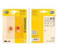 HELLA 8GP 003 594-543 Halogen Glühlampe - WY5W - Standard - 12V - 5W - Sockelausführung Glühlampe: W2.1x9.5 - Blister - Menge: 2