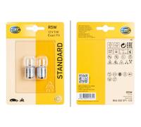 HELLA 8GA 002 071-123 Halogen Glühlampe - R5W - Standard - 12V - 5W - Sockelausführung Glühlampe: BA15s - Blister - Menge: 2