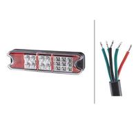 HELLA VALUEFIT Rückleuchte - LED - 24V / 12V - Anbau/geschraubt - ECE - Lichtscheibenfarbe: rot/glasklar - Stecker: offene Kabelenden - links/rechts - Menge: 1 - 2VP 357 021-011