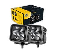 HELLA LED Zusatzscheinwerfer Black Magic Cube Set 3,2 Zoll 3000 echte | Lumen Spotausleuchtung - 2 Stk Set quadratisch Offroad LED Arbeitsscheinwerfer 12V