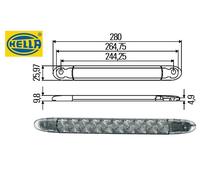 HELLA Zusatzbremsleuchte LED 3. Bremsleuchte rauchgrau Klebeversion universal