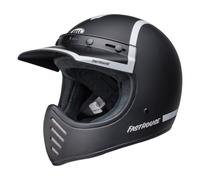 Helm Enduro Dual Road BELL MOTO-3 Fasthouse Old Road Schwarz Matt Weiß Glänzend