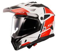 Helm Enduro Dual Road LS2 Mx702 Pioneer II Hill Weiß Glänzend Rot