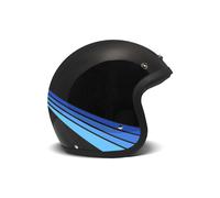 Helm Jet Cafe Racer DMD RETRO Wasser Schwarz Blau Poliert