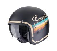 Helm Jet Cafe Racer SCORPION BELFAST EVO Adonis Schwarz Matt Beige