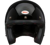 Helm Jet Motorrad Bell Custom 500 Vintage Mono Farbe Schwarz Glänzend - Gloss