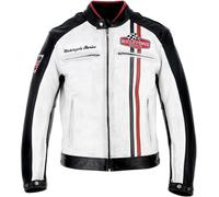 Helstons Jay Motul Edition Motorrad Lederjacke, schwarz-weiss, Größe M für Männer