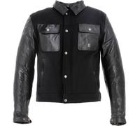 Helstons Kansas wasserdichte Motorrad Textil / Lederjacke, schwarz, Größe M